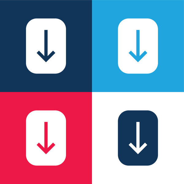 Arrow blue and red four color minimal icon set