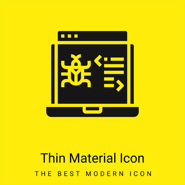 Антивирус минимальный ярко-желтый значок материала