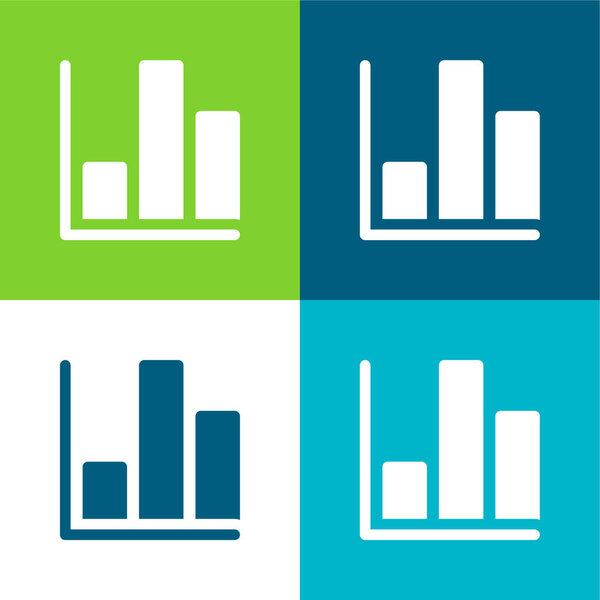 Бар Chart Flat с минимальным набором значков четырех цветов