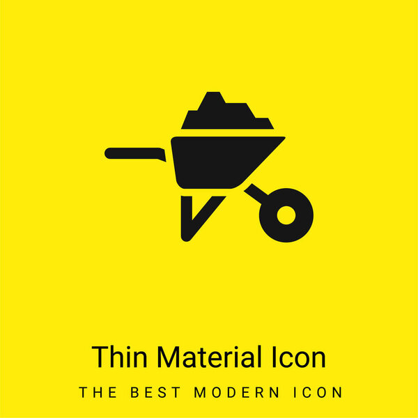 Курган со строительными материалами минимальный ярко-желтый значок материала