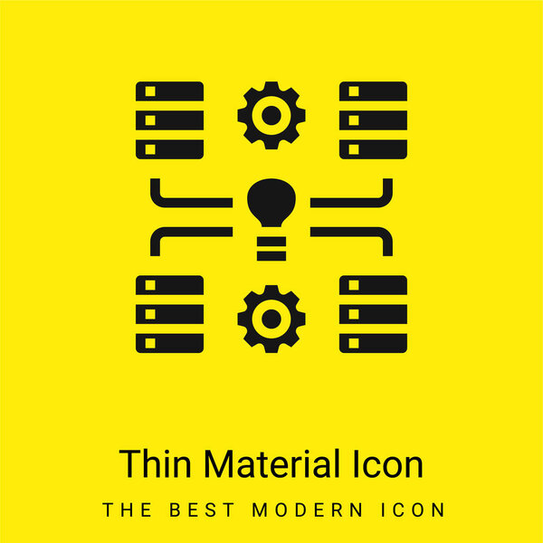 Big Data minimal bright yellow material icon