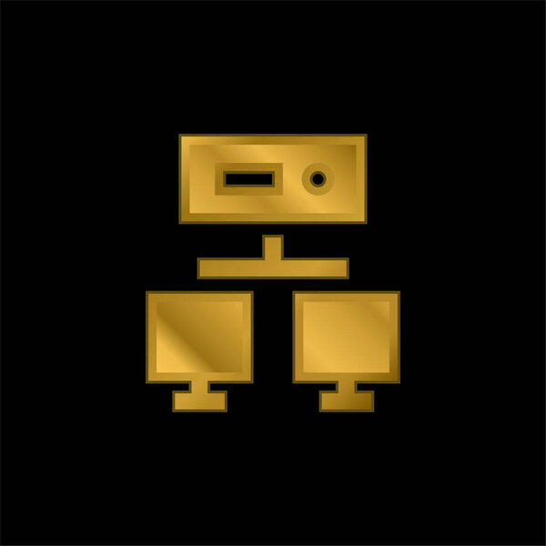 Balancer gold plated metalic icon or logo vector