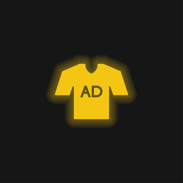 Футболка AD Желтый светящийся неоновый значок