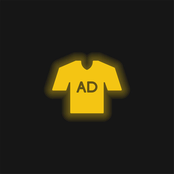 AD T Shirt yellow glowing neon icon