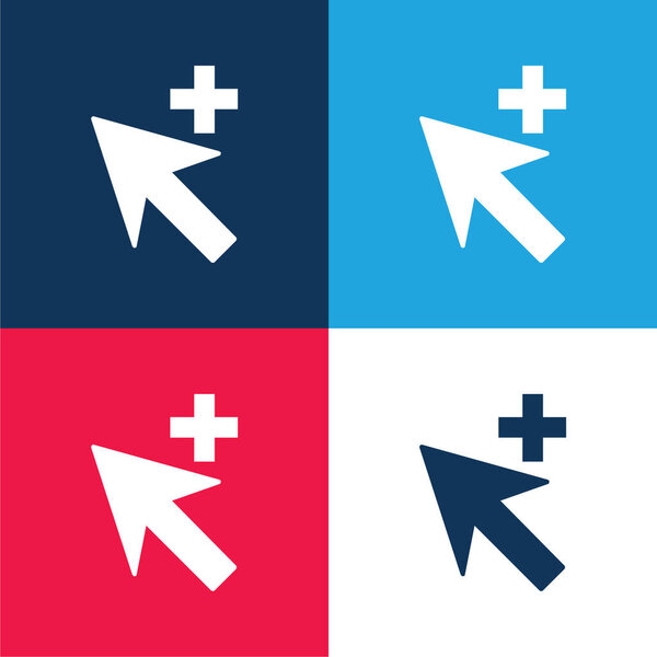 Add Cursor blue and red four color minimal icon set