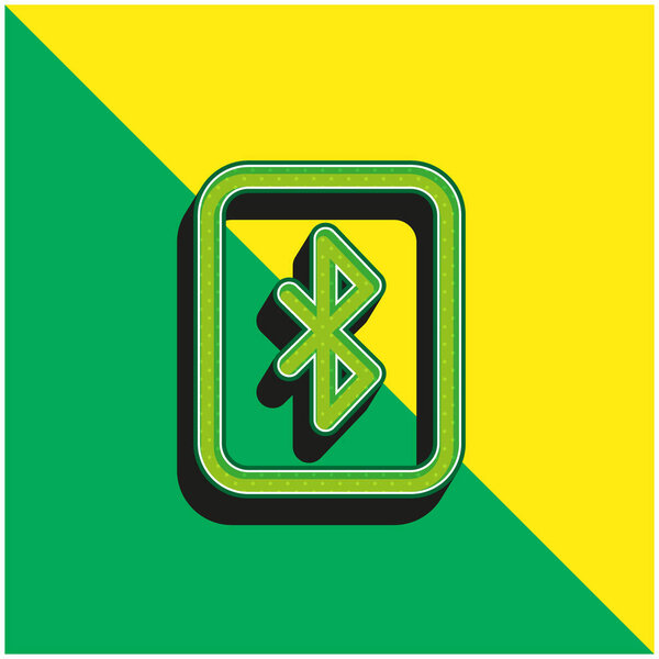 Bluetooth Green and yellow modern 3d vector icon logo