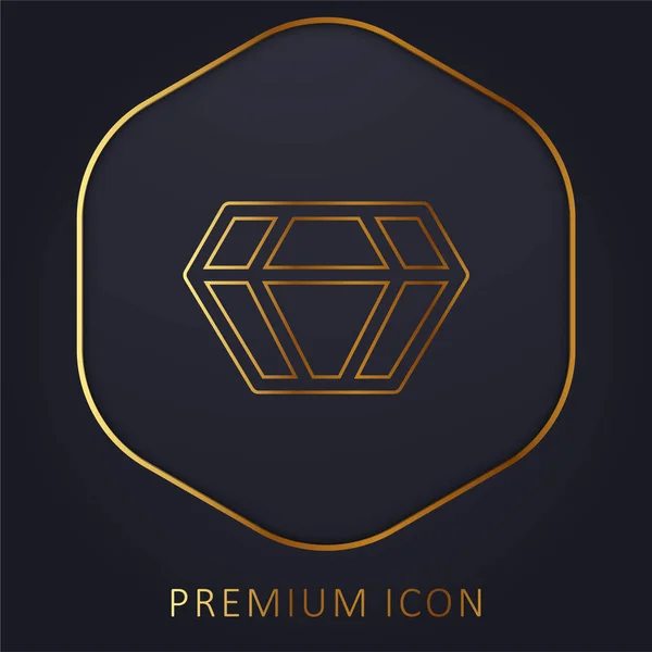 Logo Icono Premium Línea Dorada Big Diamond — Archivo Imágenes Vectoriales