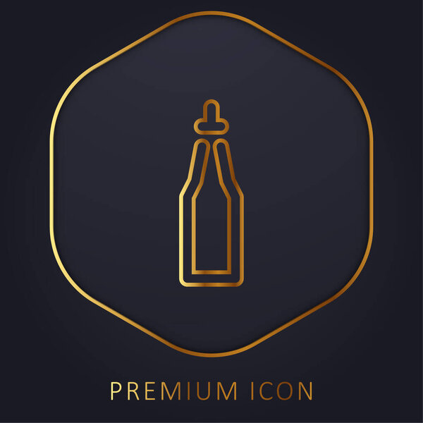 Логотип или иконка золотой линии бутылки