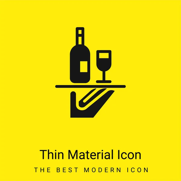 Bar Service Icono Material Amarillo Brillante Mínimo — Vector de stock