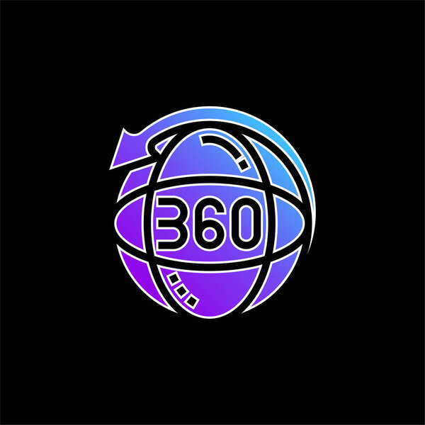 360 blue gradient vector icon