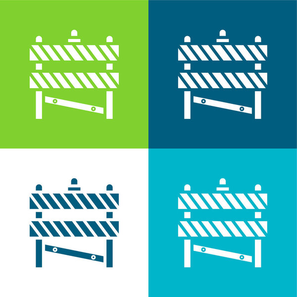Barrier Flat four color minimal icon set