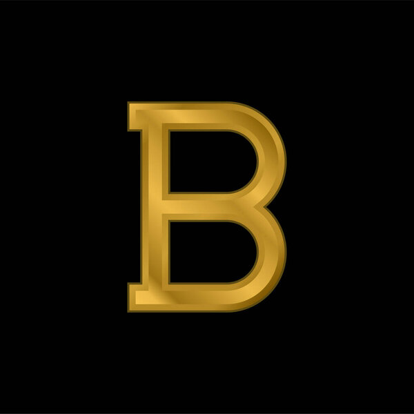 Bold gold plated metalic icon or logo vector