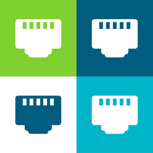 5 Pin Connector Плоский четырехцветный минимальный набор значков