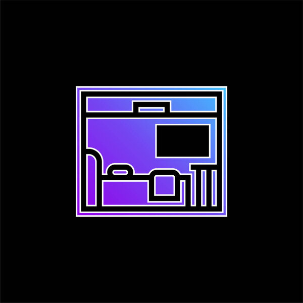 Bedroom blue gradient vector icon