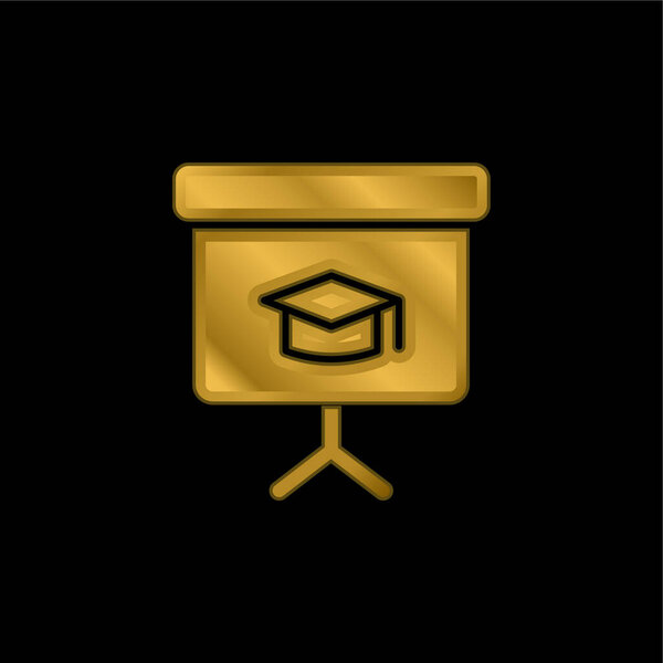 Металлическая икона или вектор логотипа доски из золота