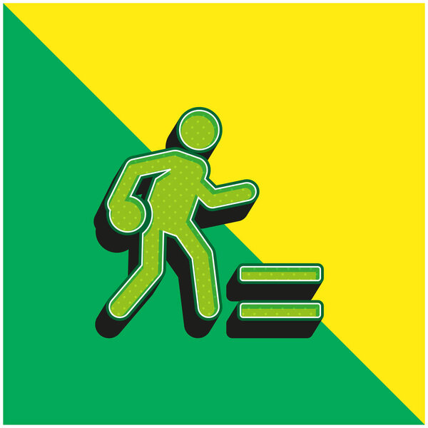 Боулинг-Грин и желтый современный 3d-векторный логотип