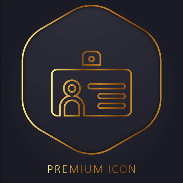Badge golden line premium logo or icon