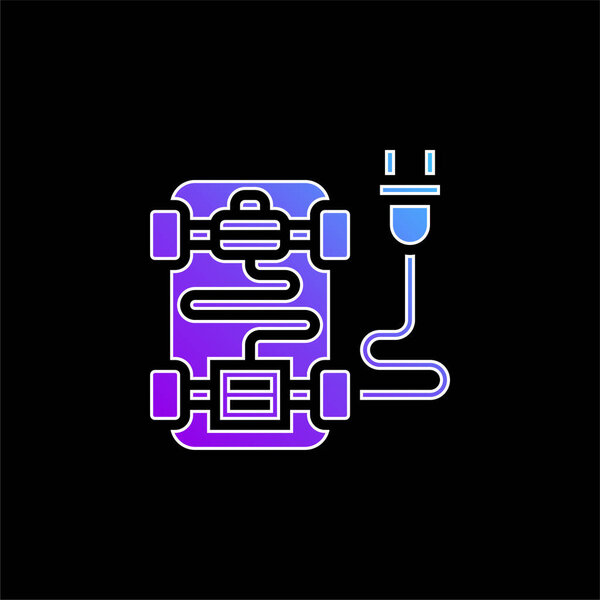 Значок синего градиента батареи