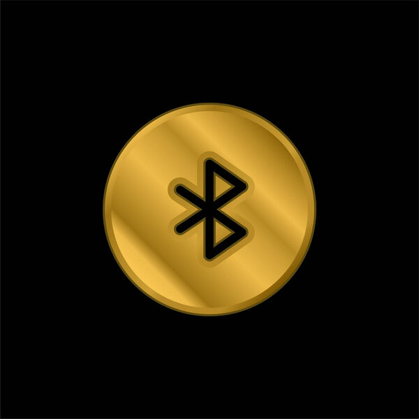Позолоченный значок Bluetooth или вектор логотипа