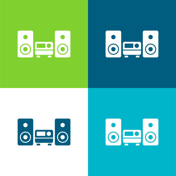 Плоский четырехцветный минимальный набор иконок