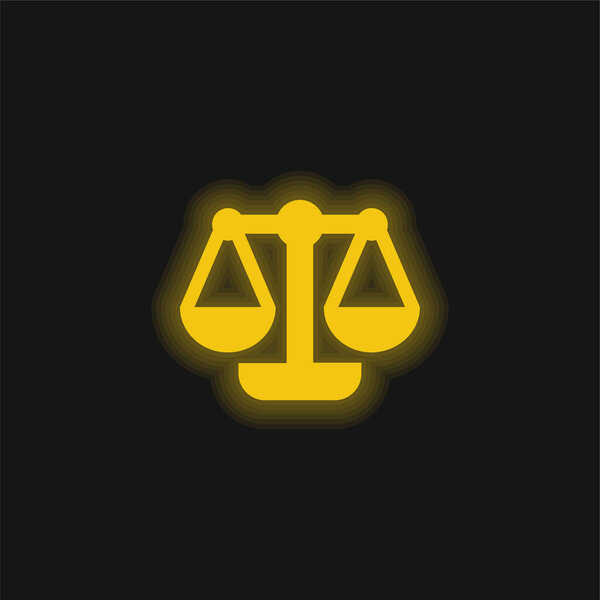 Balance yellow glowing neon icon