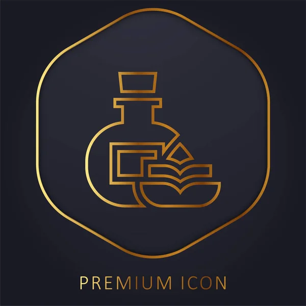 Aromaterapia Złotą Linią Logo Premium Lub Ikona — Wektor stockowy