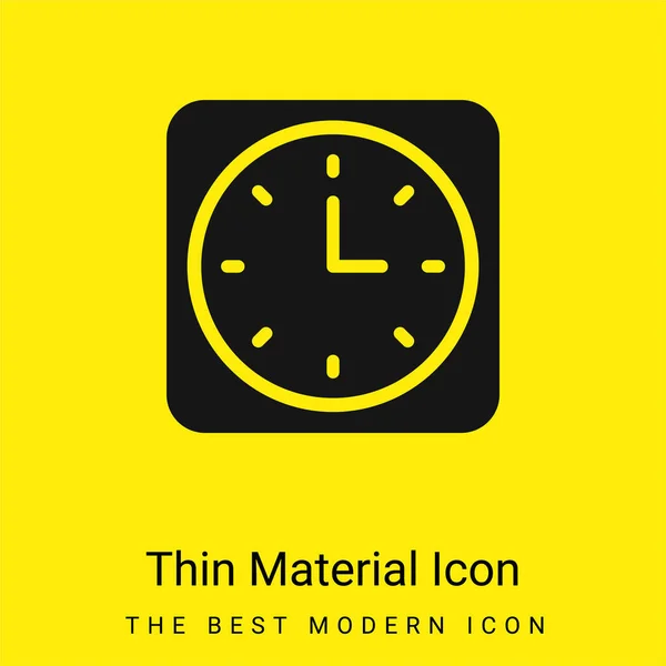 Reloj Despertador Mínimo Icono Material Amarillo Brillante — Archivo Imágenes Vectoriales