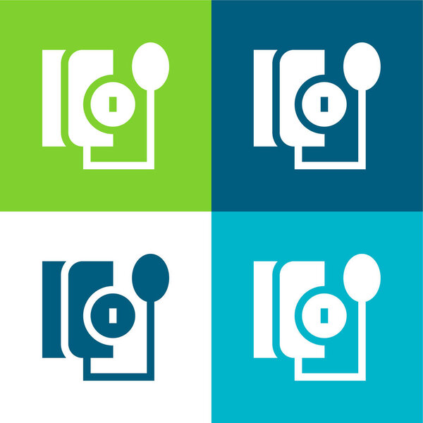 Blood Pressure Gauge Flat four color minimal icon set