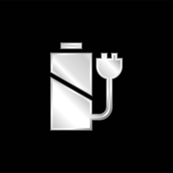 Battery Level silver plated metallic icon