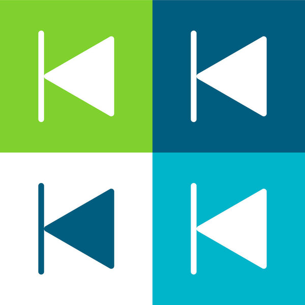 Backward Flat four color minimal icon set