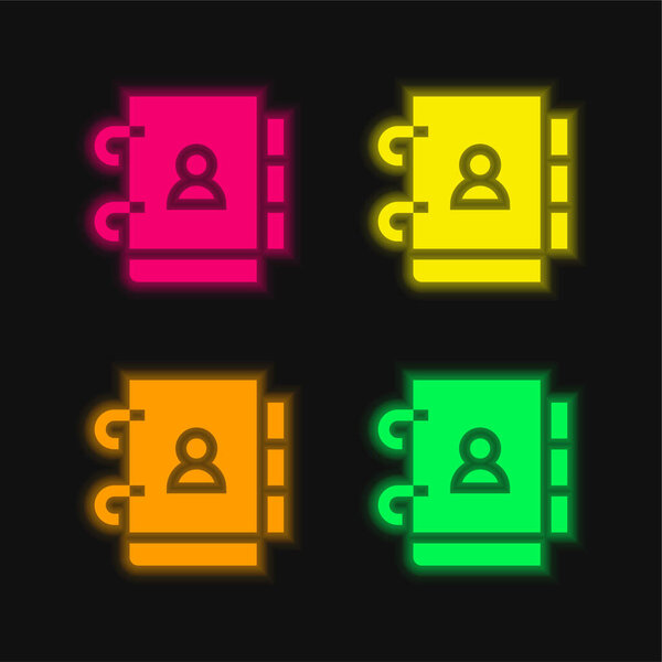 Значок светящегося неонового вектора повестки дня