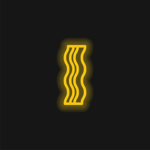 Bacon Strip yellow glowing neon icon
