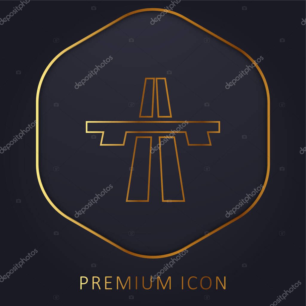 Bridge On Avenue Perspective golden line premium logo or icon