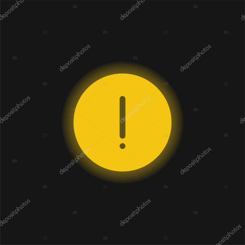 Advise yellow glowing neon icon