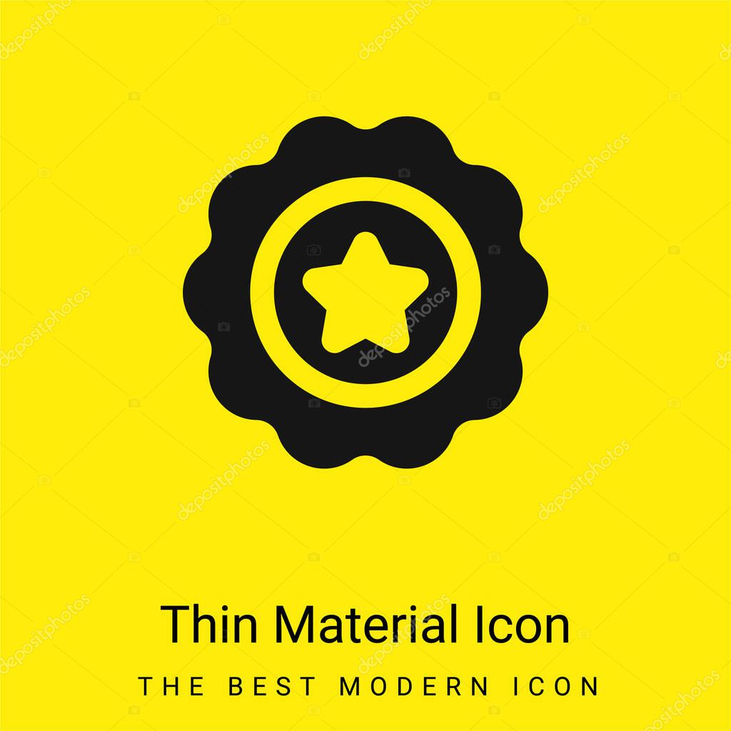 Badge minimal bright yellow material icon
