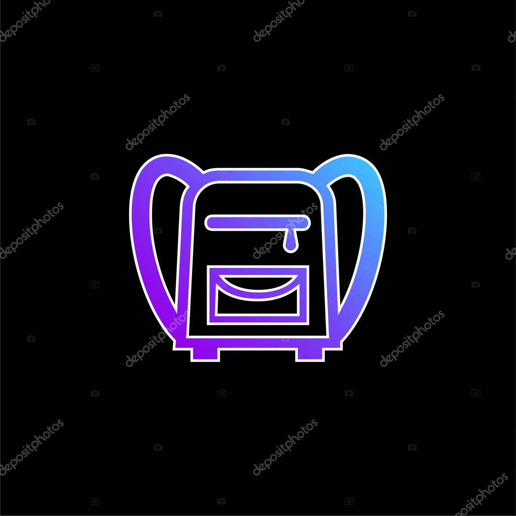 Back Bag For School blue gradient vector icon