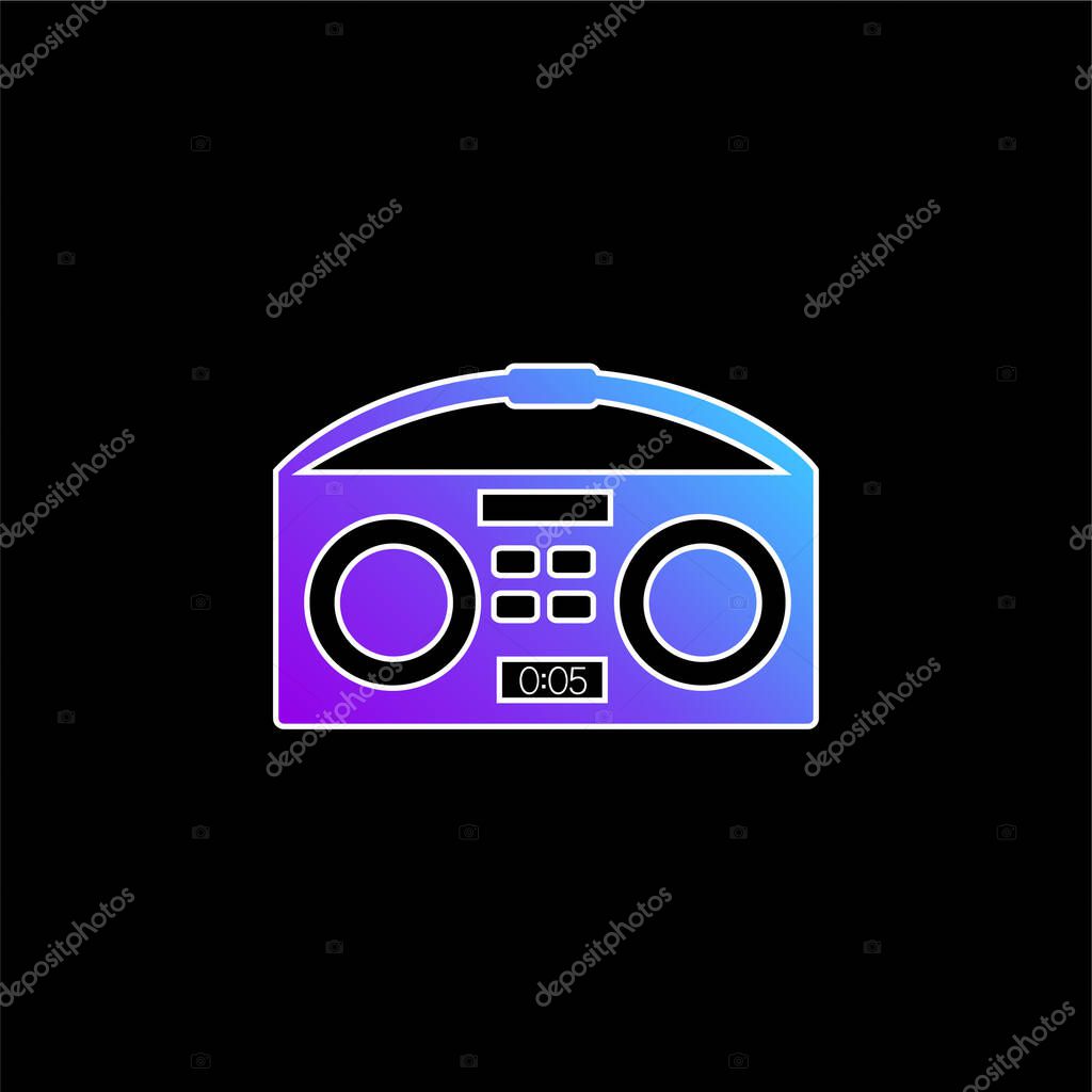 Boombox blue gradient vector icon