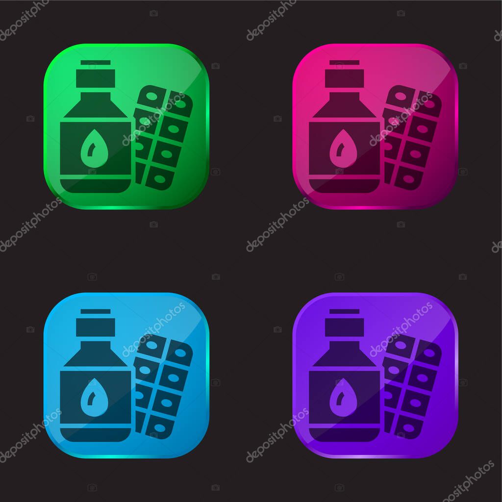 Anticonvulsants four color glass button icon