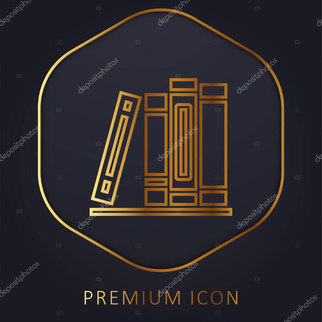 Books golden line premium logo or icon