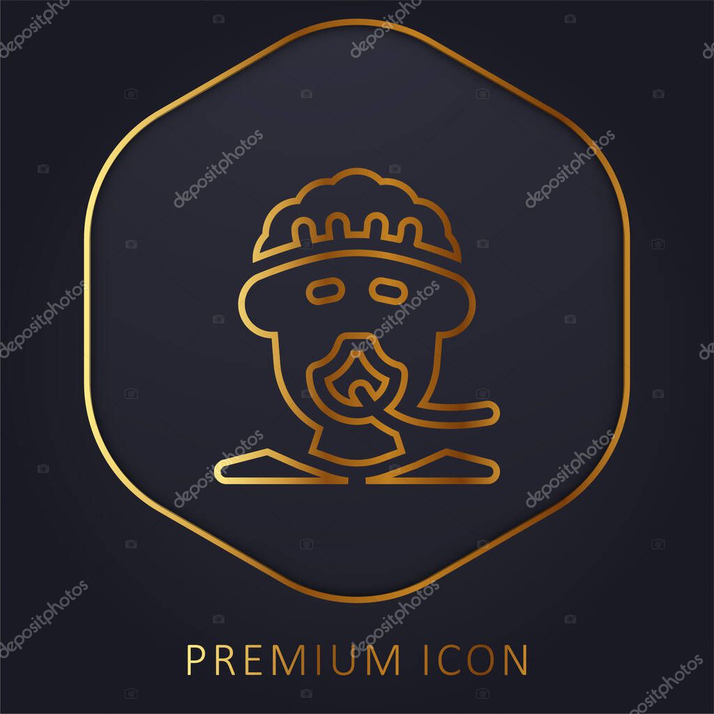 Anesthesia golden line premium logo or icon