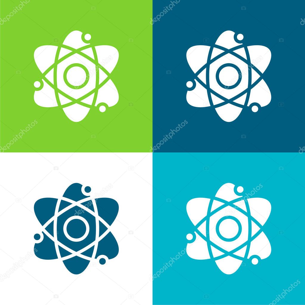 Atom Flat four color minimal icon set