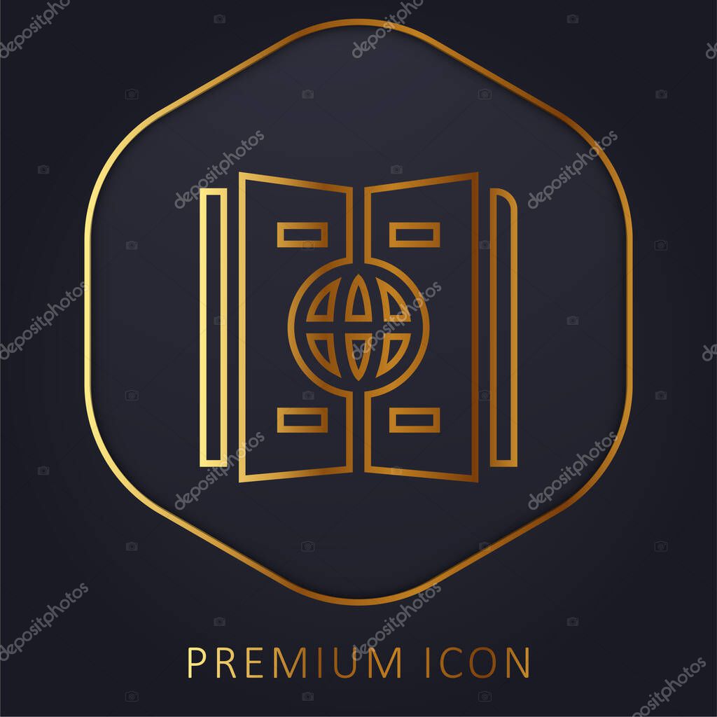 Atlas golden line premium logo or icon