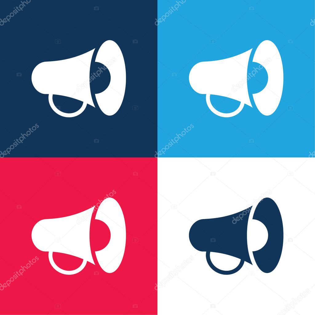 Announcement blue and red four color minimal icon set