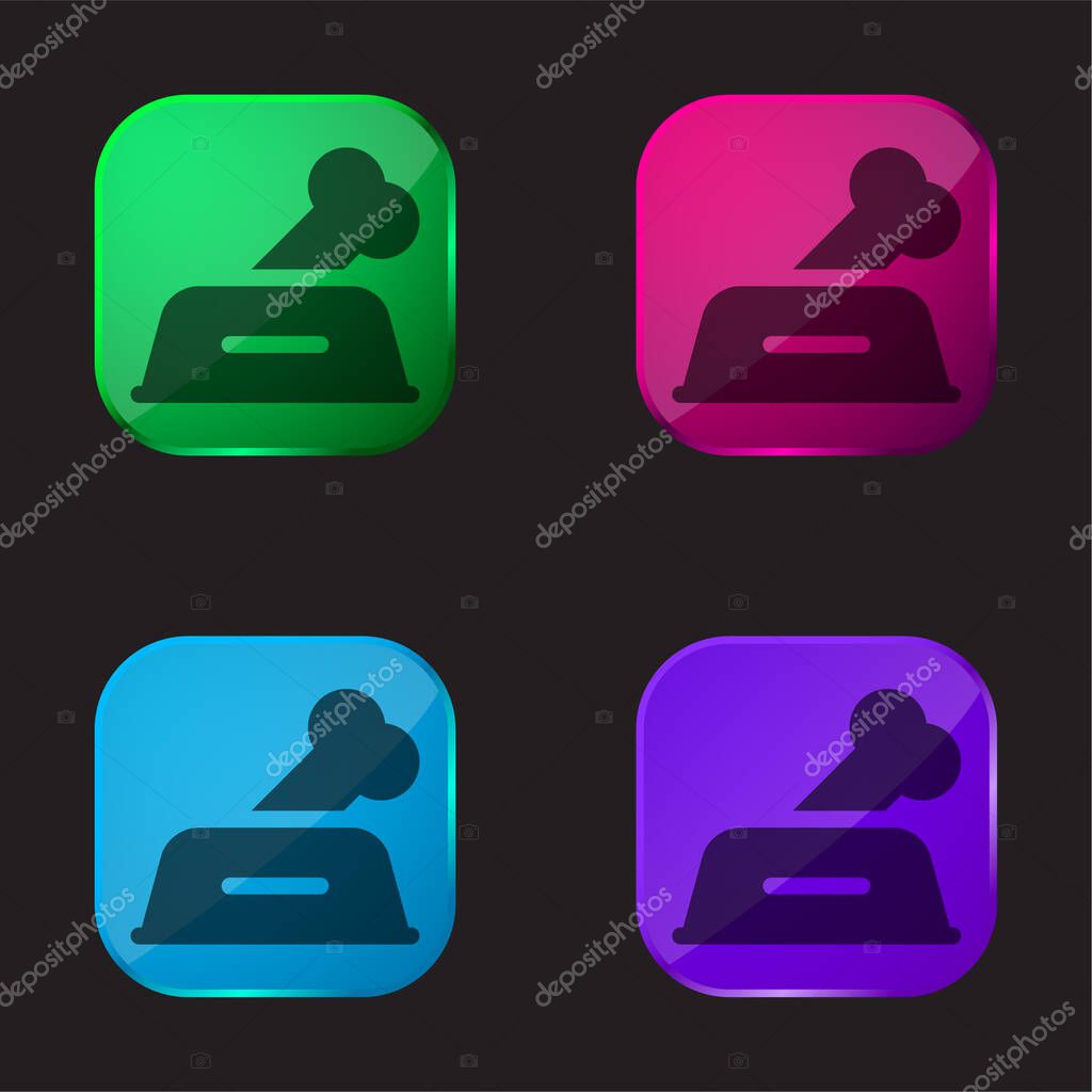 Bowl four color glass button icon