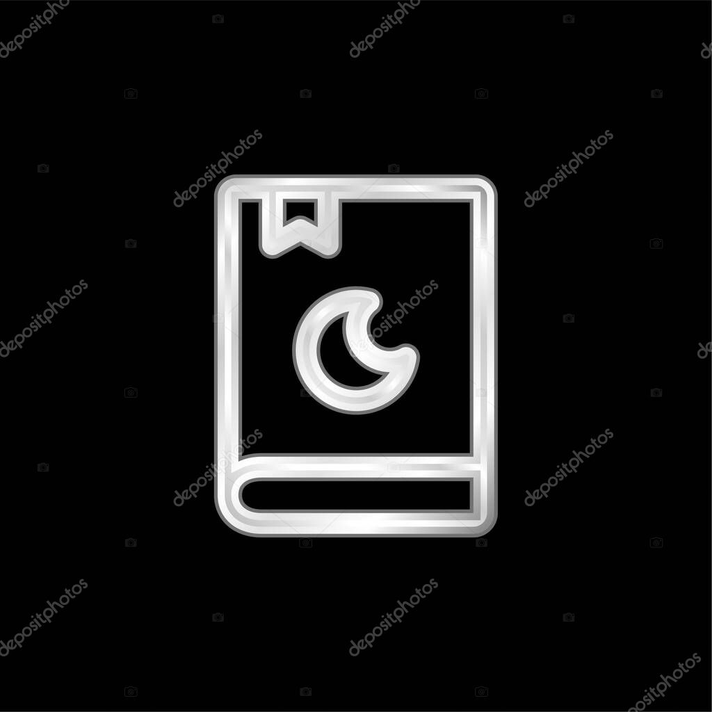 Baby Book silver plated metallic icon