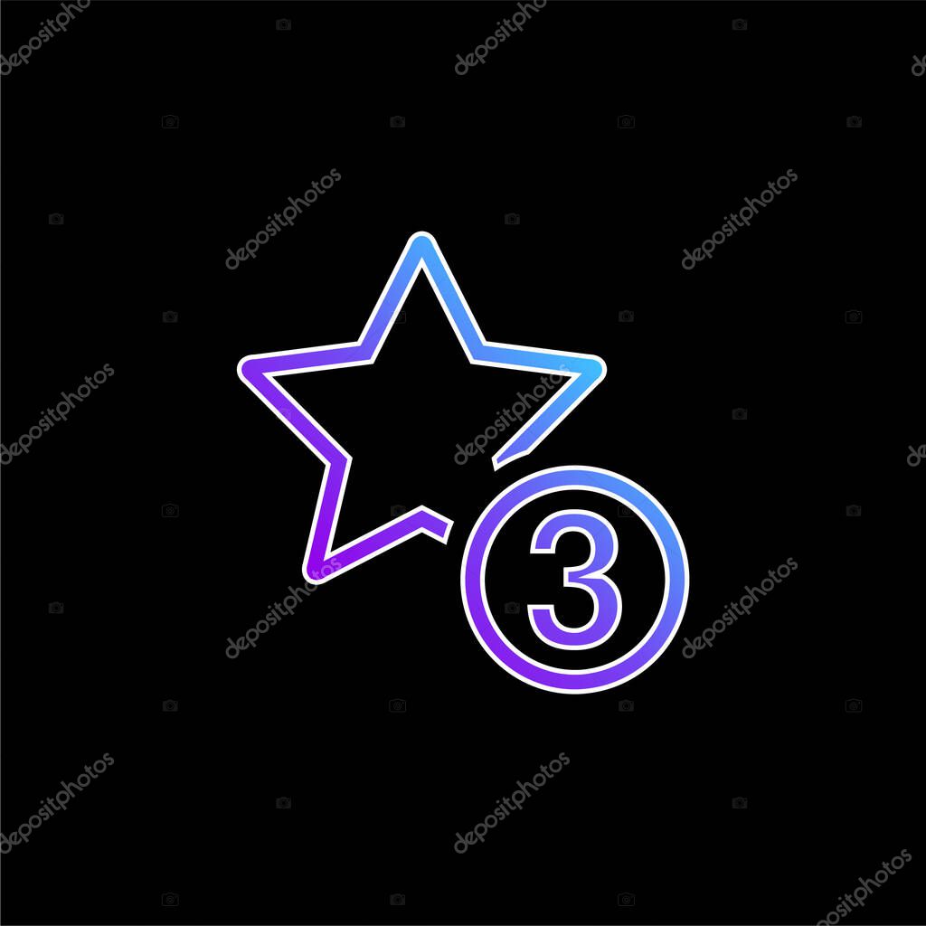 3 Stars Symbol blue gradient vector icon