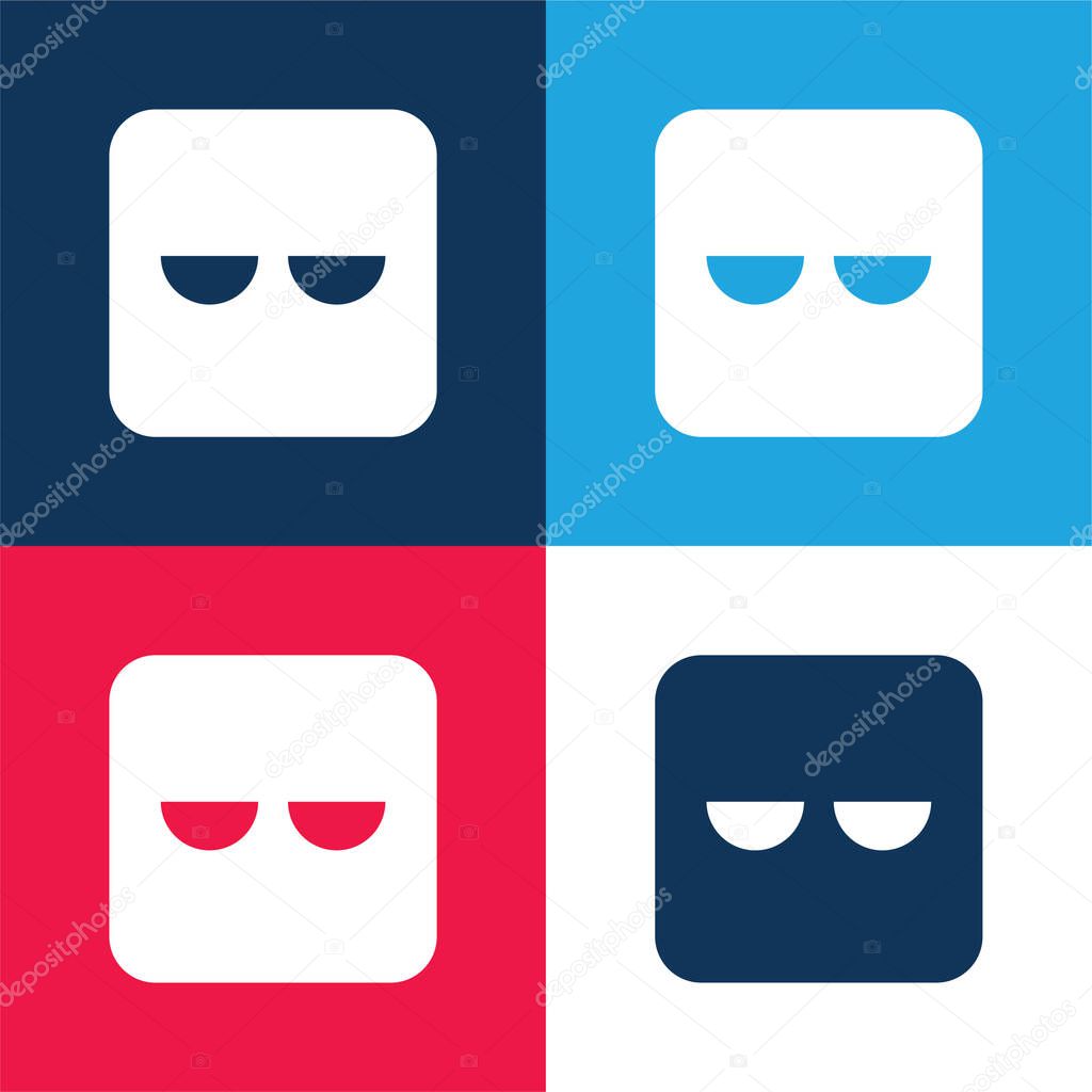 Bored blue and red four color minimal icon set