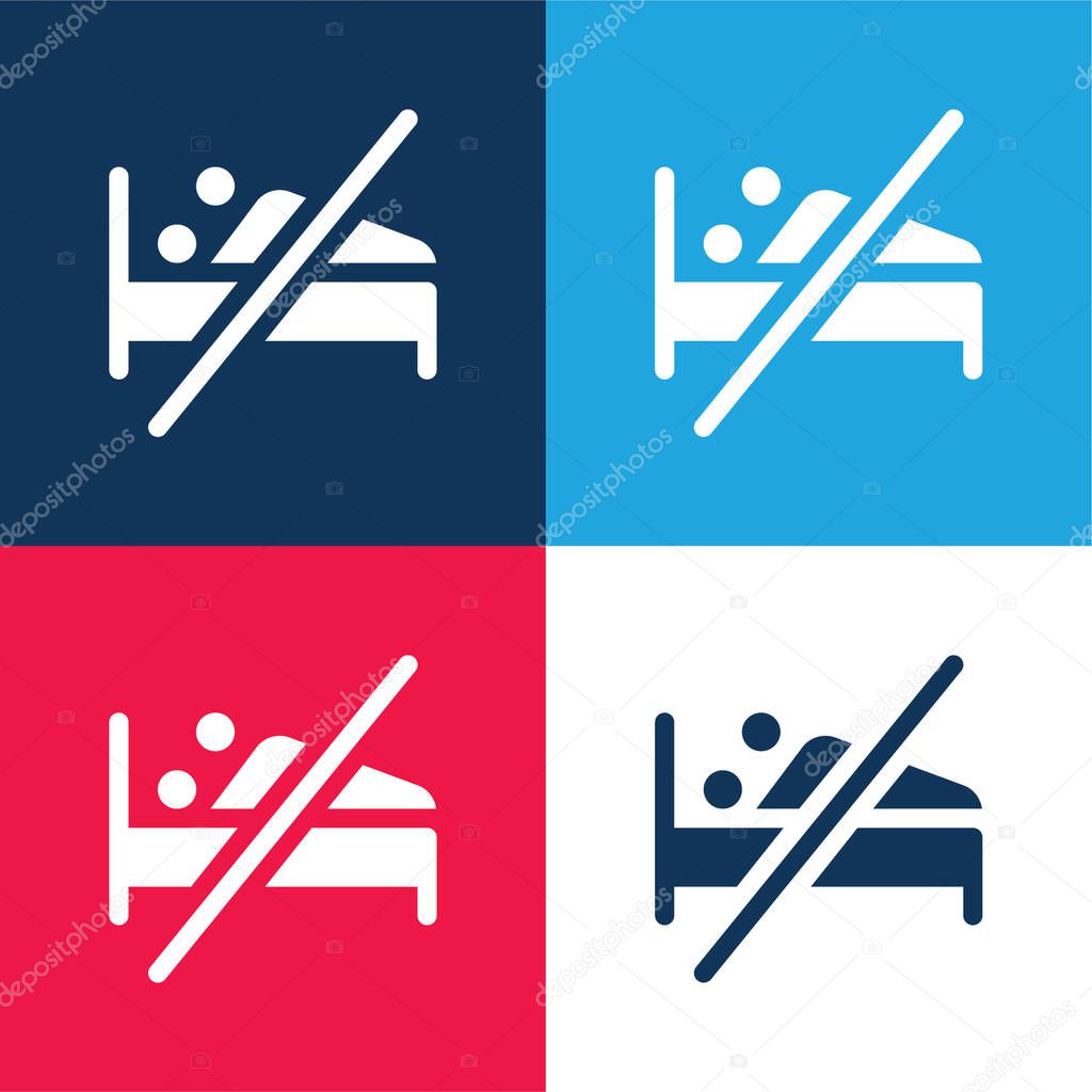 Abstinence blue and red four color minimal icon set