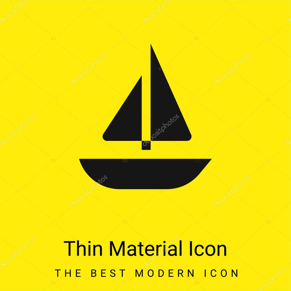 Boat minimal bright yellow material icon