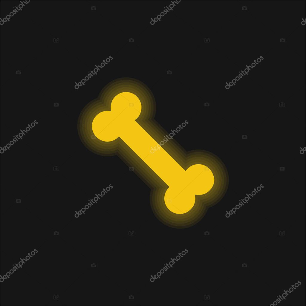Bone yellow glowing neon icon